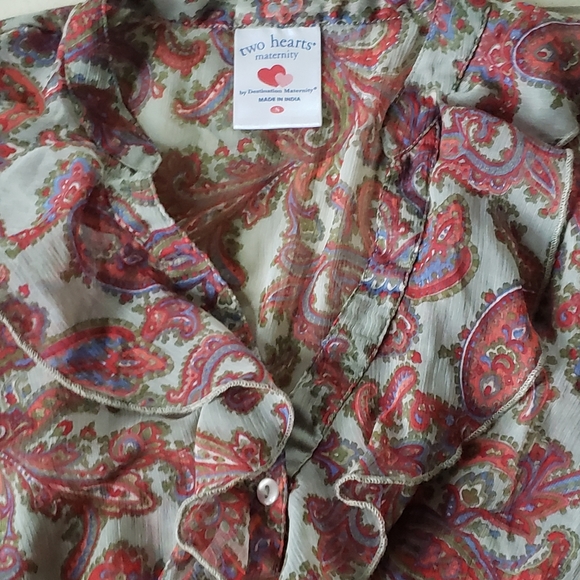 TWO HEARTS MATERNITY Women's Sheer Top - Picture 2 of 4